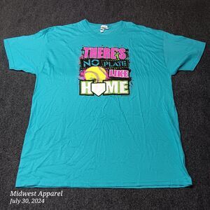 Vintage Baseball‎ Shirt Adult XL Blue No Plate Like Home Graphic T Tee Nice 90s